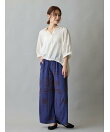 ウエストゴムジオメトリック柄ワイドパンツ
