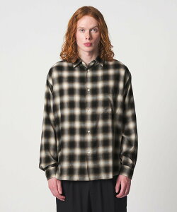 UNITED ARROWS & SONS ��UNITED ARROWS & SONS�� OMBRE CHECK REG SHIRT/�V���c ���i�C�e�b�h�A���[�Y �g�b�v�X �V���c�E�u���E�X �C�G���[ �u���b�N�y���������z