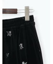 花柄刺繍ベロアイージーパンツ