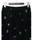 花柄刺繍ベロアイージーパンツ