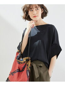 ROPE' PICNIC シルケットリターンスリーブトップス ロペピクニック カットソー カットソーその他 ブラック ホワイト ベージュ グリーン オレンジ