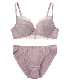 PEACH JOHN 【ノンワイヤー】スリットレースノンワイヤーブラジャー&ショーツセットりらこれ ピーチ・ジョン インナー・ルームウェア ブラ＆ショーツセット ネイビー ブラウン グレー ピンク ブルー