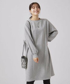 【SALE／33%OFF】SHOO・LA・RUE 【洗える】裏地あったか 切替スウェットワンピース【SHOO WARM】 シューラルー ワンピース・ドレス その他のワンピース・ドレス グレー ブラック ベージュ