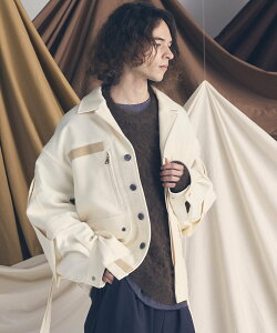 MAISON SPECIAL Prime-Over Cargo Big Poket Shirt Blouson ���]���X�y�V���� �W���P�b�g�E�A�E�^�[ �u���]���E�W�����p�[ �u���b�N �z���C�g �x�[�W���y���������z
