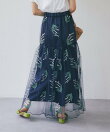 【今すぐお届け・他にはない豪華映え】スズラン刺繍チュールティアードスカート