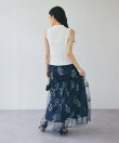 【今すぐお届け・他にはない豪華映え】スズラン刺繍チュールティアードスカート