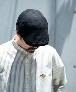 nakota �y�V��znakota LINEN HUNTING CAP �i�R�^ �X�q �n���`���O�E�x���[�X �J�[�L�O���[�� �u���b�N�y���������z