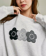 【SALE／5%OFF】MARY QUANT 別注 異素材 ドッキング トリプル デイジー 裏起毛 スウェット 限定展開 フリ…