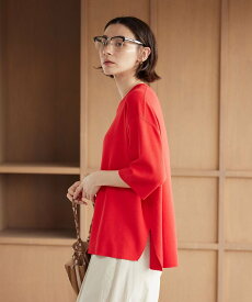 BEAUTY&YOUTH UNITED ARROWS ハーフスリーブ ニットプルオーバー ウォッシャブル ビューティー＆ユース　ユナイテッドアローズ トップス ニット レッド ホワイト ネイビー【送料無料】