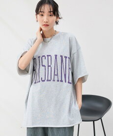 LOWRYS FARM BIGカレッジロゴ6S ローリーズファーム トップス カットソー・Tシャツ グレー ホワイト【送料無料】