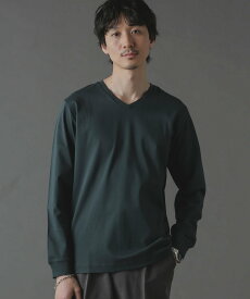 NANO universe アンチスメルVネックTシャツ 長袖 ナノユニバース トップス カットソー・Tシャツ グリーン ブラック ホワイト ブルー【送料無料】