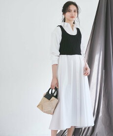 【SALE／30%OFF】23区 【SLOW/一部店舗限定】タンブラーコットンブロード シャツワンピース ニジュウサンク ワンピース・ドレス シャツワンピース ブルー ホワイト【送料無料】