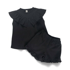 【SALE／10%OFF】branshes 【WEB限定/DRC】フリルカットソーセットアップ ブランシェス トップス ノースリーブ・タンクトップ ブラック ピンク ブラウン
