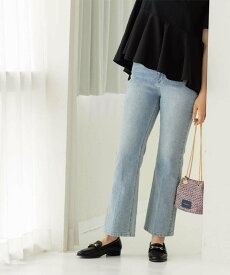 OPAQUE.CLIP 《SS-LLサイズ》ストレッチセミフレアデニム【洗濯機洗い可】 オペークドットクリップ パンツ ジーンズ・デニムパンツ ネイビー ブルー【送料無料】