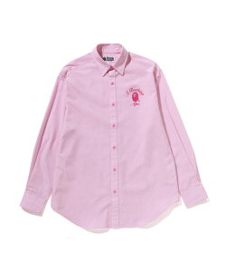 A BATHING APE (W)COLLEGE SHIRT L A xCVO GCv gbvX VcEuEX sNyz