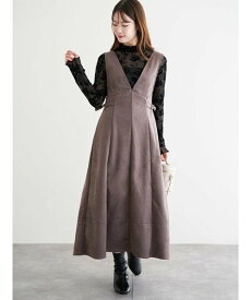 Ludic Park バックリボンスエードポンチジャンパースカート ルディックパーク ワンピース・ドレス ワンピース ホワイト