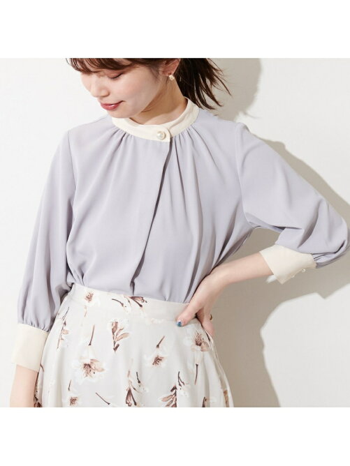 Natural Couture Web限定 パールポイントバイカラーブラウス Rakuten Fashion 楽天ファッション 旧楽天ブランドアベニュー Df8102