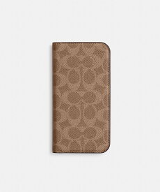 COACH 【公式】IPHONE 16 フォリオ・シグネチャー キャンバス コーチ スマホグッズ・オーディオ機器 スマホ・タブレット・PCケース/カバー ベージュ【送料無料】