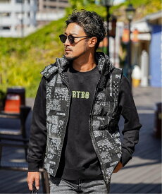 Retro Engine Retro Engine/(M)RTEG Paisley/O.E VEST アダムスジャグラー ジャケット・アウター ダウンジャケット・ダウンベスト レッド ブラック【送料無料】