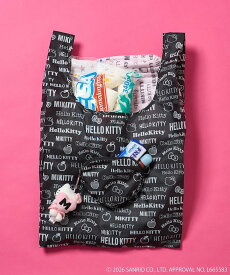 【SALE／50%OFF】FREAK'S STORE "HELLO KITTY"総柄 エコバック/プリントエコバッグ フリークスストア バッグ エコバッグ・サブバッグ ブラック ピンク
