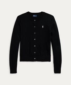 POLO RALPH LAUREN コットン クルーネック カーディガン ラルフローレン トップス カーディガン ブラック【送料無料】