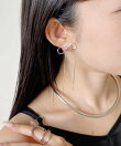 【 金属アレルギー対応 】 チェーンリボンピアス サージカルステンレス