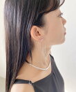 【 金属アレルギー対応 】 チェーンリボンピアス サージカルステンレス