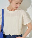 【SALE／5%OFF】FREAK'S STORE フリンジ ストライプ ジャガード 半袖 Tシャツ【限定展開】 25SS フリークスストア トップス カットソー・Tシャツ ネイビー ホワイト ブルー ブラック ベージュ