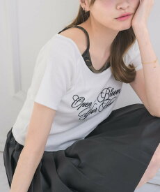 【SALE／34%OFF】ems excite ロゴ刺繍レイヤード風CT レトロガール トップス カットソー・Tシャツ ブラウン ブラック ホワイト