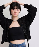 【SALE／60%OFF】ADAM ET ROPE' FEMME 【WEB限定】パターンニットブルゾン アダムエロペ トップス カーデ…
