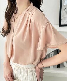 【SALE／55%OFF】GeeRA (半袖)タックデザインスキッパーブラウス ジーラ トップス シャツ・ブラウス ブラック ホワイト ベージュ パープル グリーン ネイビー グレー