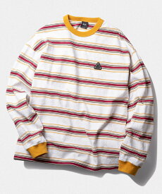 HUF RESERVOIR STRIPE L/S TEE HUF ハフ ロンT ハフ トップス カットソー・Tシャツ グレー グリーン【送料無料】