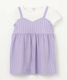 組曲 KIDS 【80-100cm】レースカットソーコンビ チュニック クミキョク トップス カットソー・Tシャツ パープル ブルー【送料無料】