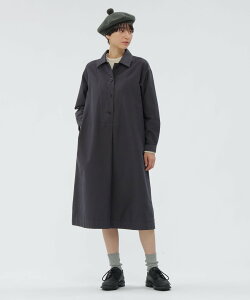 MHL. GARMENT DYE COTTON MOLESKIN DRESS }[KbgEnEG s[XEhX ̑̃s[XEhX ubNyz