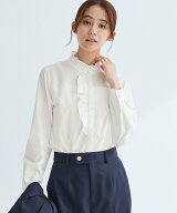 UNITED ARROWS green label relaxing フリル ディテール ブラウス マシンウォッシャブル UVカット ユナイ…