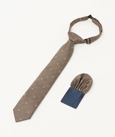UNITED ARROWS green label relaxing ネクタイ チーフ セット(ドット) / キッズ 手洗い可能 ユナイテッドアローズ グリーンレーベルリラクシング スーツ・フォーマル ネクタイ・蝶ネクタイ ブラウン グリーン