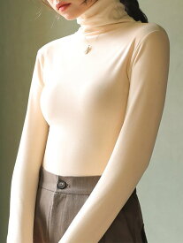 【SALE／35%OFF】Doux Belle リブタートルネックカットソー レディース トップス ドゥー・ベル トップス カットソー・Tシャツ ブラック グレー ベージュ ブラウン ブルー