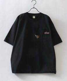 【SALE／15%OFF】Disney Disney ディズニー 別注 Tシャツ ユニセックス オーバーサイズ ドローコード ミッキー トイ・ストーリー ベイマックス ワンポイント刺繍 ポケット 半袖 ティーシャツ レディース メンズ シトリー トップス カットソー・Tシャツ ブラック ホワイト