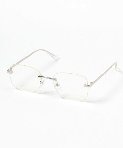 LAKOLE リムレススクエアサングラス ラコレ ファッション雑貨 メガネ シルバー ゴールド