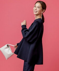 【SALE／40%OFF】UNFILO BEAUTY FORM JERSEY ペプラム トップス アンフィーロ トップス スウェット・トレーナー ホワイト グレー ネイビー【送料無料】