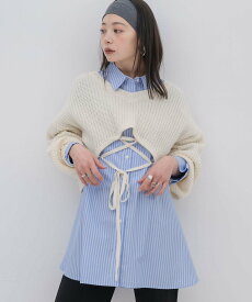 【SALE／40%OFF】kivi short round hem PO レトロガール トップス ニット ホワイト オレンジ