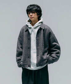 【SALE／40%OFF】Firsthand 配色 ハンド ステッチ ニットジャケット / ニットカーディガン 25AW フリークスストア トップス カーディガン ネイビー グレー ブラック【送料無料】
