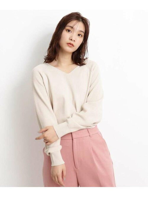 Grove 人気急上昇 S Ll 洗える さらっとさわやか ハイツイストコットンvネックニット Rakuten Fashion 楽天ファッション 旧楽天ブランドアベニュー Cf9108