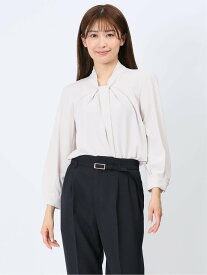 【SALE／10%OFF】m.f.editorial ボウタイ風 長袖プルオーバーブラウス タカキュー トップス シャツ・ブラウス グレー ネイビー【送料無料】