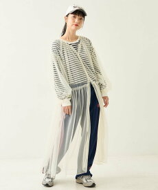 【SALE／50%OFF】FREAK'S STORE チュール マキシワンピース フリークスストア ワンピース・ドレス ワンピース ホワイト ブラック ベージュ【送料無料】