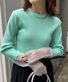 【SALE／74%OFF】CIAOPANIC TYPY 袖シアーリブニット チャオパニックティピー トップス ニット グレー ブラック ピンク レッド イエロー グリーン ホワイト