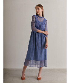 【SALE／65%OFF】troisiemechaco troisiemechaco/チュールレースVワンピース トロワズィエムチャコ ワンピース・ドレス ワンピース ブルー【送料無料】