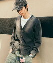 【SALE／60%OFF】FREAK'S STORE ヴィンテージライク ハードブリーチ加工 クルーネックニット 25SS フリークスストア トップス カーディガン グリーン ブラック ブルー