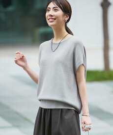 【SALE／20%OFF】23区 【洗える】コットンアセテート オーバーサイズ ニット ニジュウサンク トップス ニット パープル【送料無料】