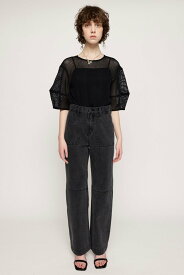 【SALE／40%OFF】SLY ワークワイドパンツ デニムパンツ ジーンズ スライ パンツ ジーンズ・デニムパンツ ブラック ホワイト ブルー【送料無料】